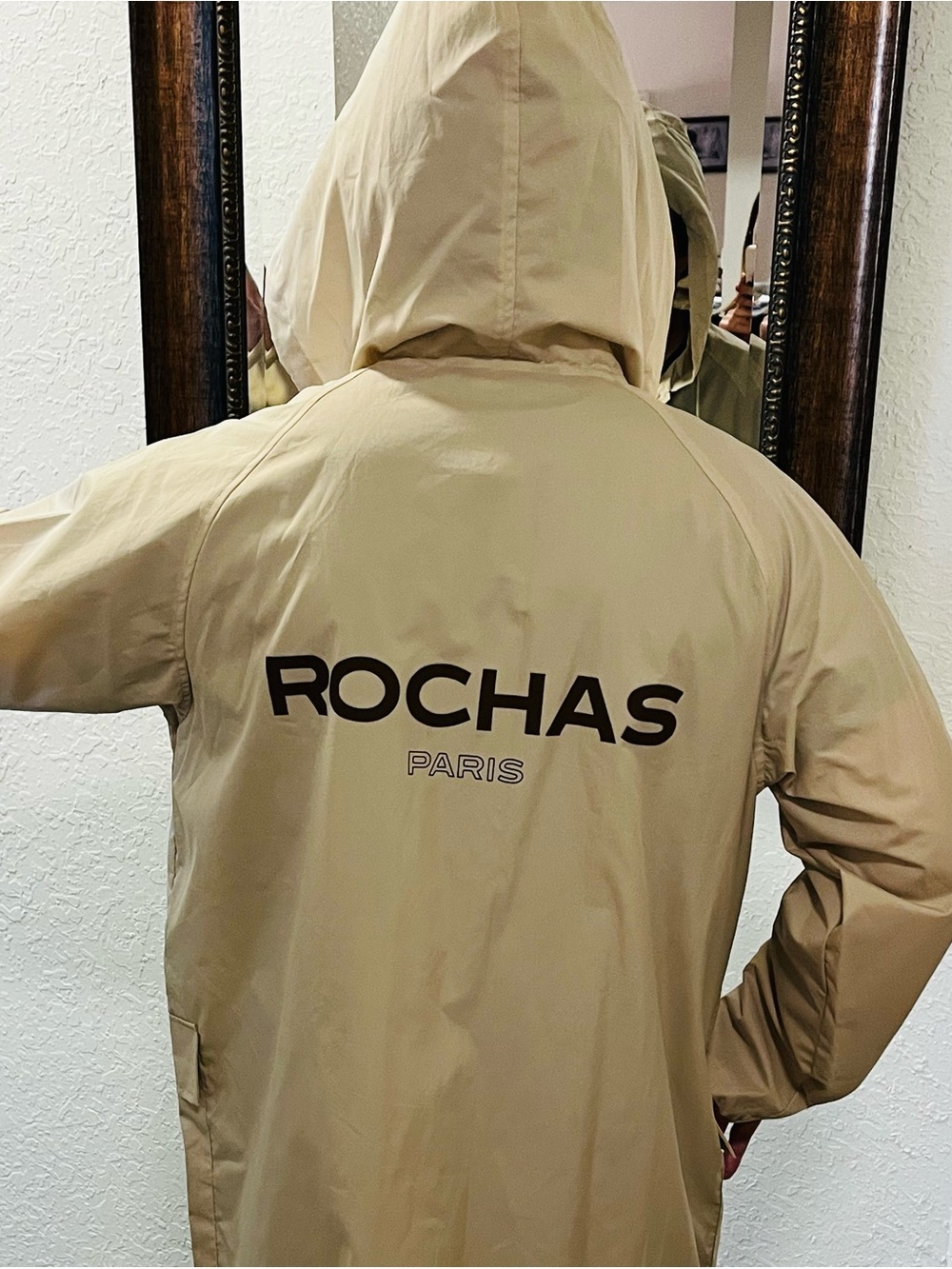 Unisex Rochas Hooded Shell Jacket — Beige - Picture 5 of 12